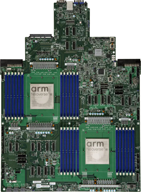 Двухсокетная материнская плата Arm AGI Supermicro GPU ARS-522GP-NR