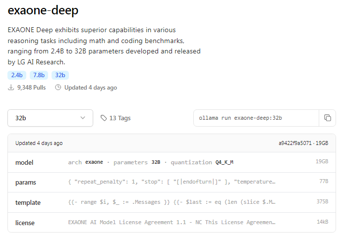 Описание модели EXAONE Deep
