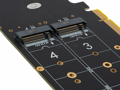 Переходник PCIe 4.0 x16, 4x M.2 (Low profile, NGFF 22110)