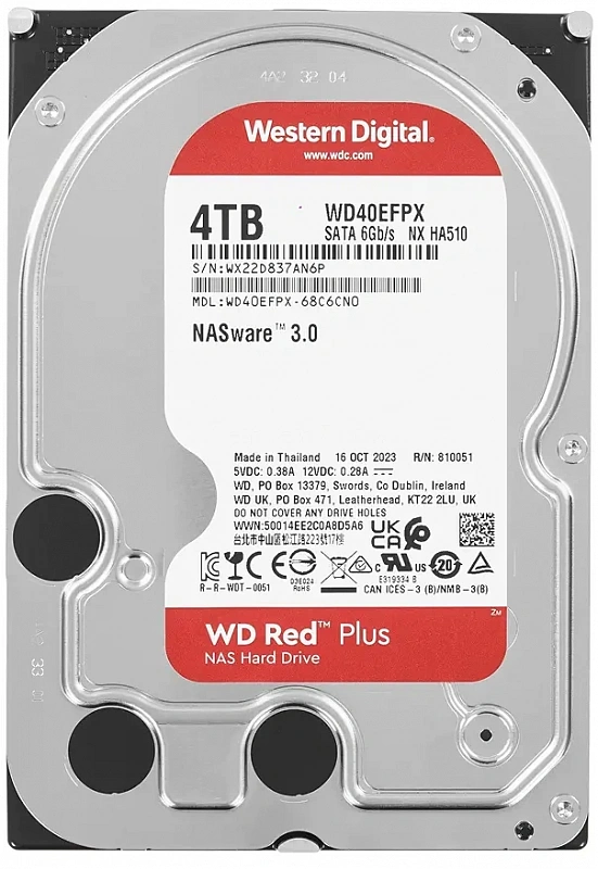 Жесткий диск WD Red Plus 4TB 3.5" SATA 6GB/s [WD40EFPX]