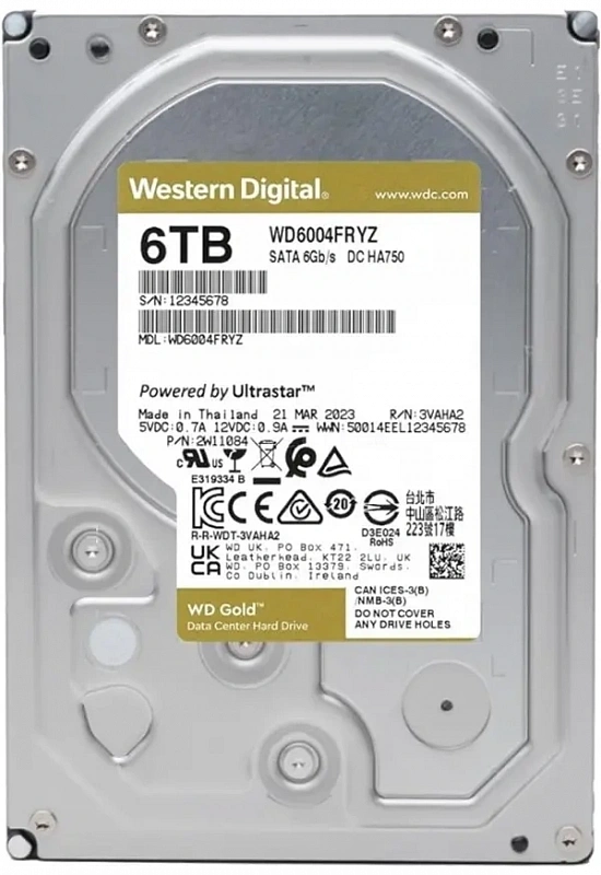 Жесткий диск WD Gold Enterprise 6TB 3.5" SATA 6GB/s [WD6003FRYZ]