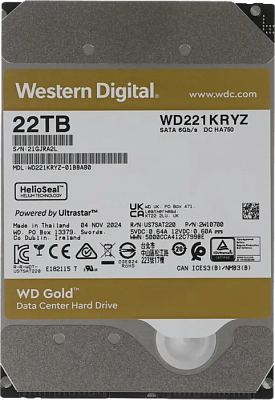 Жесткий диск WD Gold Enterprise 22TB 3.5" SATA 6GB/s [WD221KRYZ]