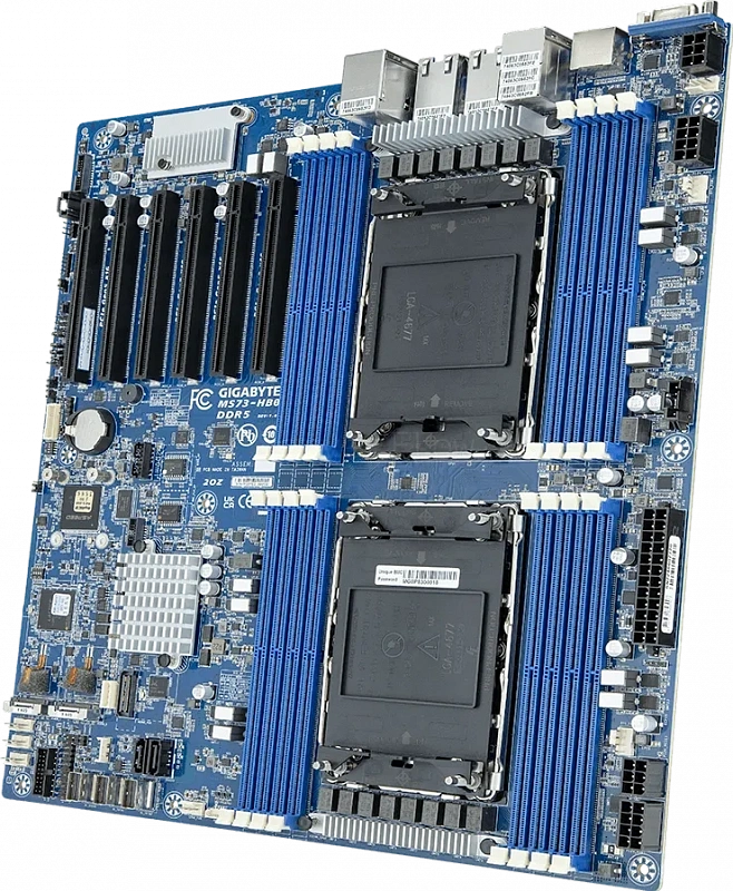 Материнская плата Gigabyte MS73-HB0 Rev 1.x/3.x (E-ATX, 2x LGA4677, 16 DIMM) 1