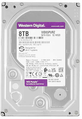 Жесткий диск WD Purple 8TB 3.5" SATA 6GB/s [WD85PURZ]