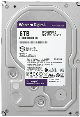 Жесткий диск WD Purple 6TB 3.5" SATA 6GB/s [WD62PURZ]