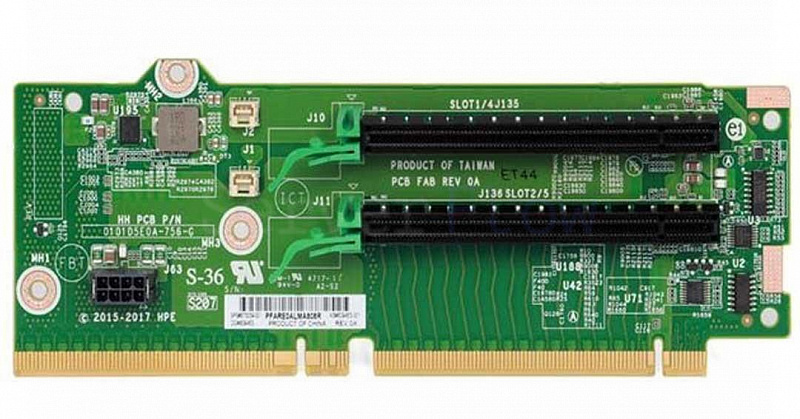 Райзер карта HP Secondary Riser(2x PCI-E X16) для HP DL380G10 2U P/N 826694-B21 1