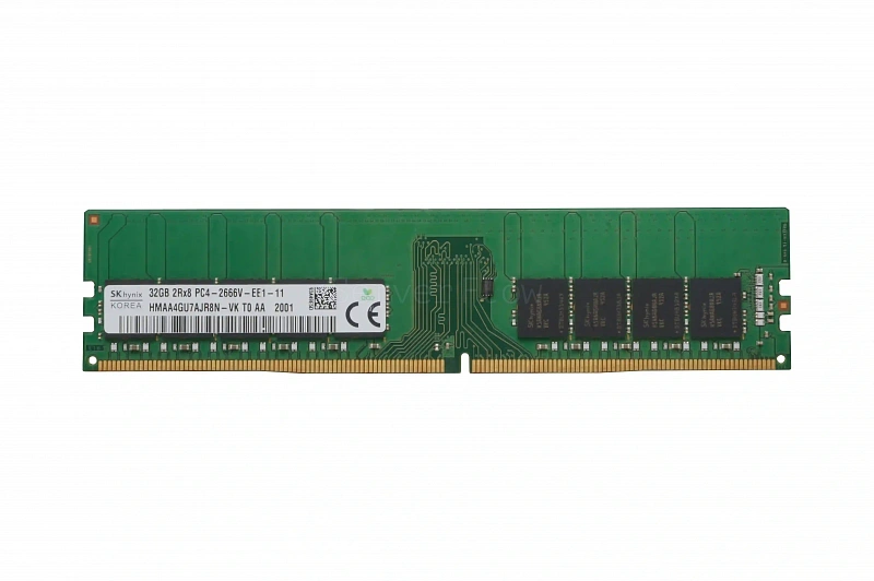 Оперативная память 32GB DDR4 ECC UDIMM SK Hynix 2666Hmz 2Rx8 [HMAA4GU7AJR8N-VK]