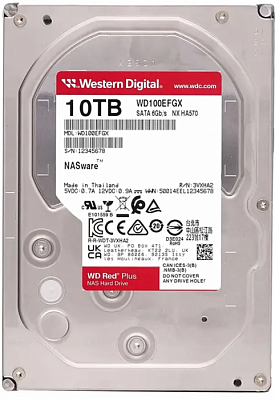 Жесткий диск WD Red Plus 10TB 3.5" SATA 6GB/s [WD100EFGX]