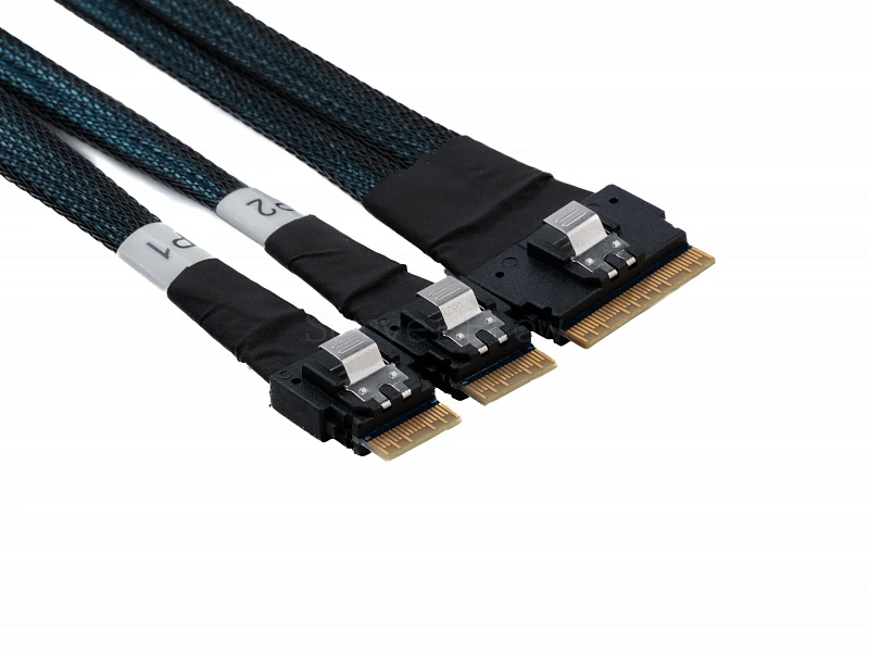 Кабель Slimline SAS SFF8654-8i - 2x SFF8654-4i 0.8м 1