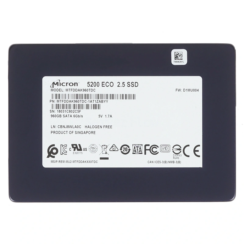 SSD-накопитель Micron 5200 ECO 960GB 2.5" 6Gb/s [MTFDDAK960TDC-1AT1ZABYY]