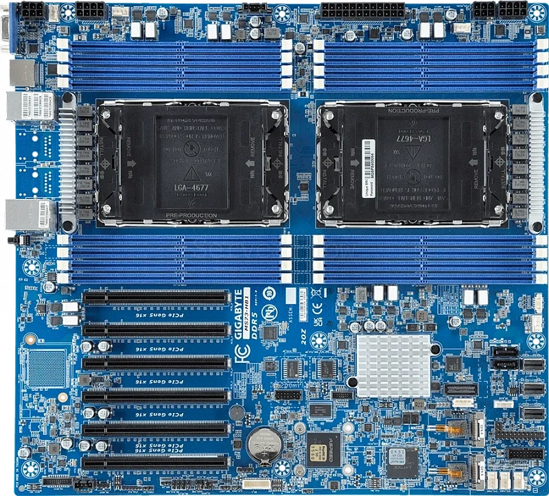 Материнская плата Gigabyte MS73-HB1 Rev 1.x/3.x (E-ATX, 2x LGA4677, 16 DIMM)