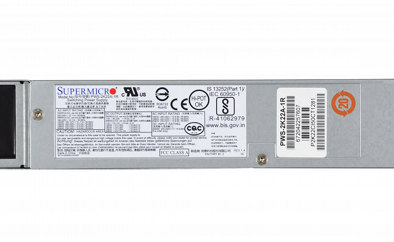 Блок питания Supermicro PWS-2K22A-1R 2200W 2