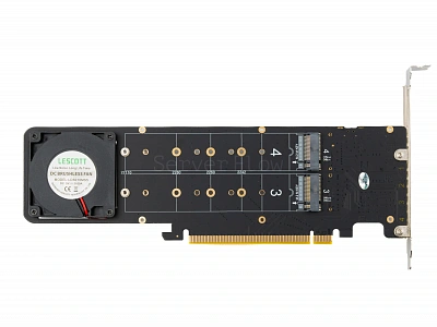 Переходник PCIe 4.0 x16, 4x M.2 (Low profile, NGFF 22110)