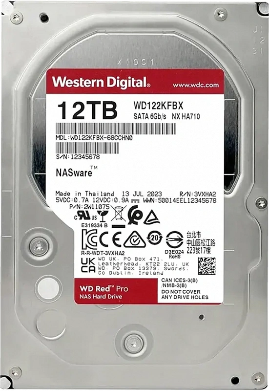 Жесткий диск WD Red Pro 12TB 3.5" SATA 6GB/s [WD122KFBX]