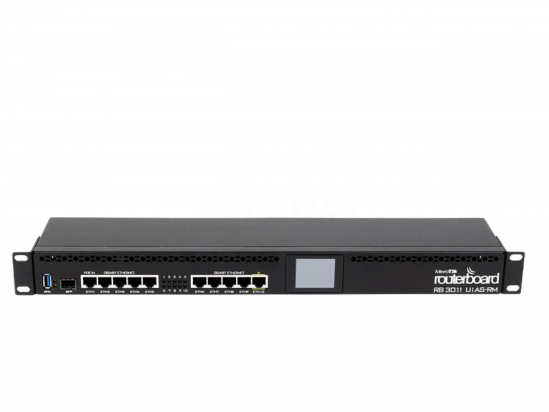 Коммутатор MikroTik RB3011UIAS-RM (10х RJ45 1 Гбит/с, 1х SFP 1 Гбит/с)