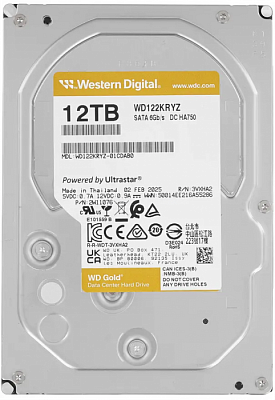 Жесткий диск WD Gold Enterprise 12TB 3.5" SATA 6GB/s [WD122KRYZ]
