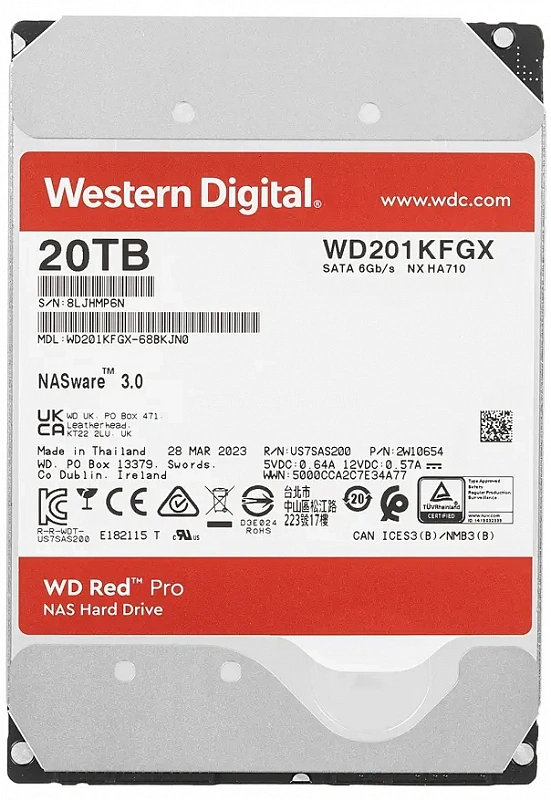 Жесткий диск WD Red Pro 20TB 3.5" SATA 6GB/s [WD202KFGX]