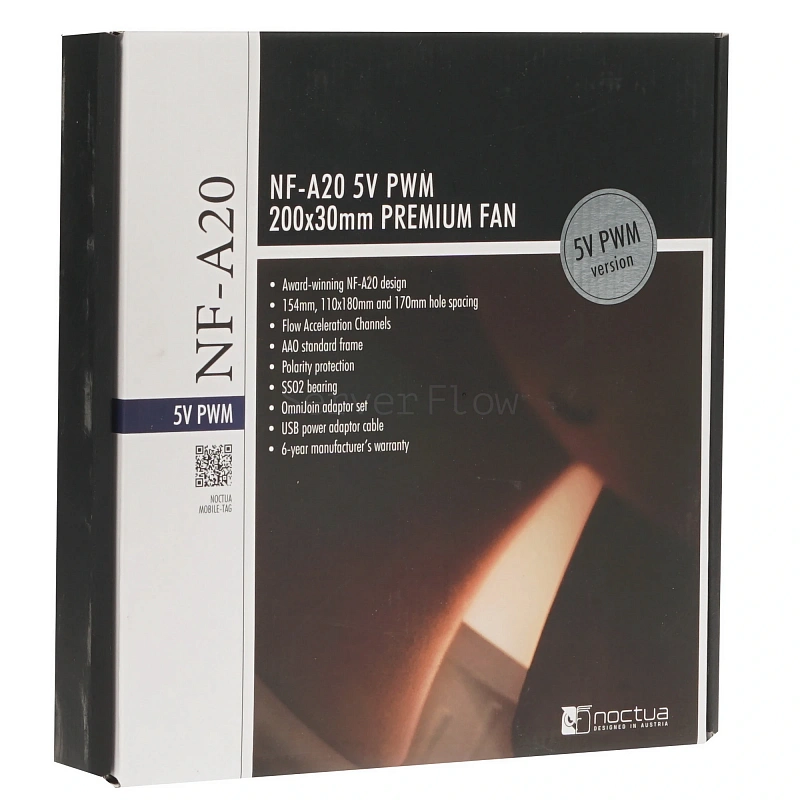 Корпусный вентилятор Noctua NF-A20 5V PWM 200mm 5
