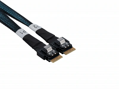 Кабель Slimline SAS SFF8654-8i - 2x SFF8654-4i 0.8м