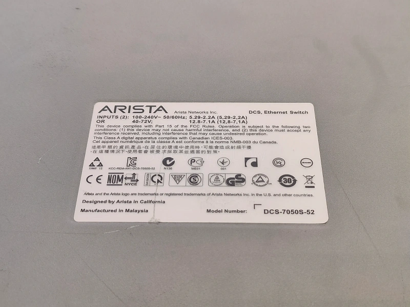 Коммутатор Arista DCS-7050S-52 (52x SFP+ 10 Гбит/с) 4