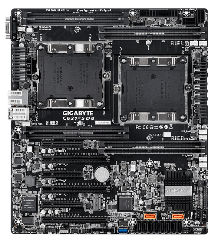 Материнская плата GIGABYTE C621-SD8 (CEB, 2x LGA3647, 8 DIMM)
