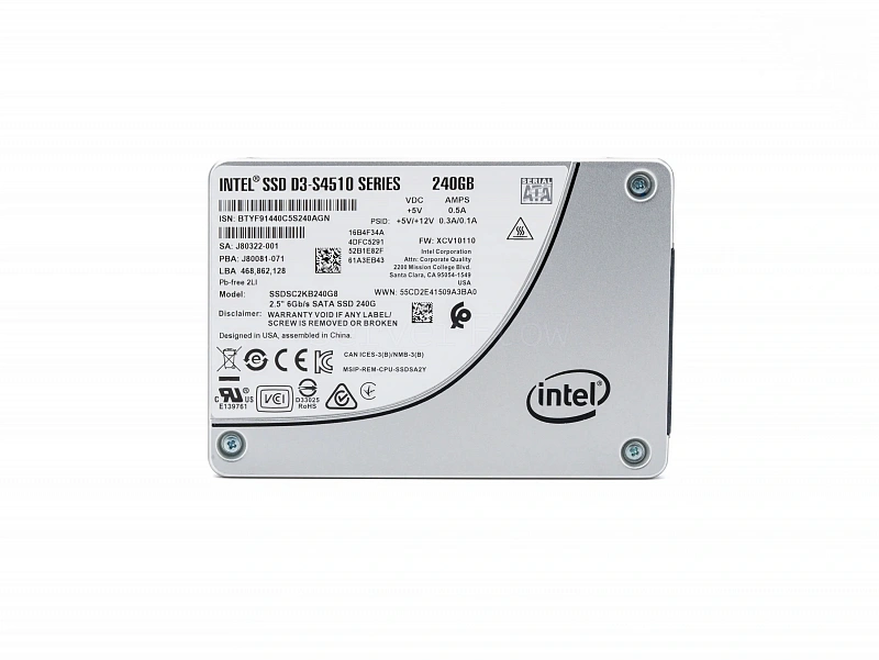 SSD-накопитель Intel S4510 240GB 2.5" SATA 6Gb/s [SSDSC2KB240G8]