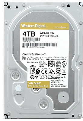 Жесткий диск WD Gold Enterprise 4TB 3.5" SATA 6GB/s [WD4003FRYZ]