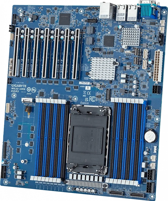 Материнская плата Gigabyte MS33-AR0 Rev 1.x/3.x (E-ATX, LGA4677, 16 DIMM) 1