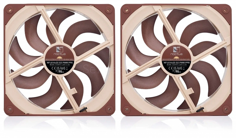 Комплект вентиляторов Noctua NF-A14x25 G2 PWM Sx2-PP 140mm 2