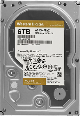 Жесткий диск WD Gold Enterprise 6TB 3.5" SATA 6GB/s [WD6004FRYZ]