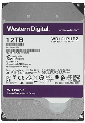 Жесткий диск WD Purple 12TB 3.5" SATA 6GB/s [WD121PURZ]
