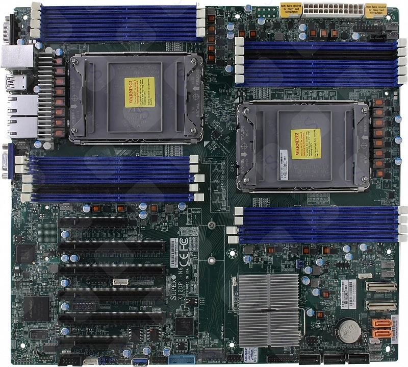 Материнская плата Supermicro X12DPi-N6 (E-ATX, 2x LGA4189-4, 18 DIMM)