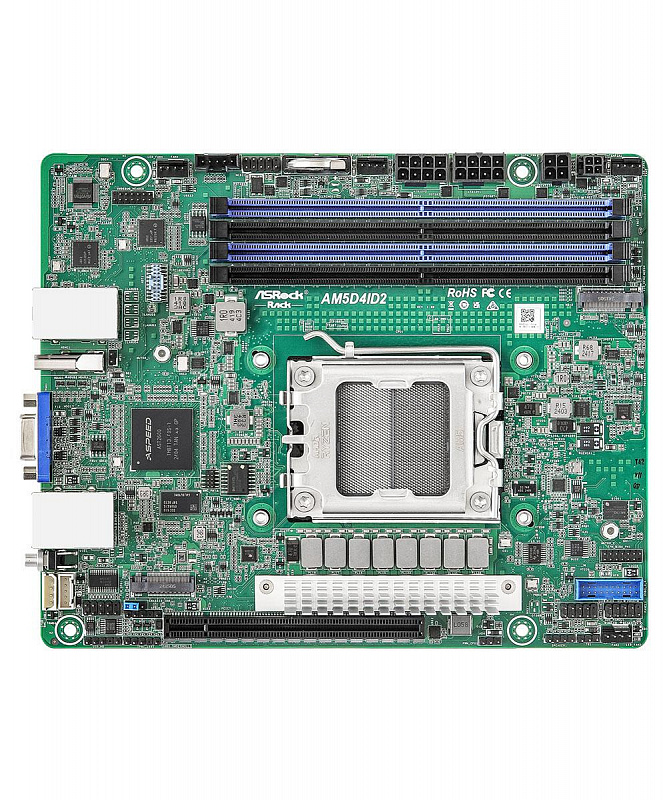 Материнская плата ASRock Rack AM5D4ID2 (Deep mini-ITX, AM5, 4 DIMM)