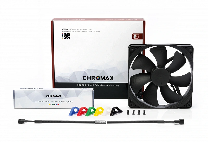 Вентилятор Noctua NF-A14 PWM chromax.black.swap 140mm 3