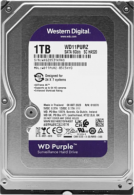 Жесткий диск WD Purple 1TB 3.5" SATA 6GB/s [WD11PURZ]