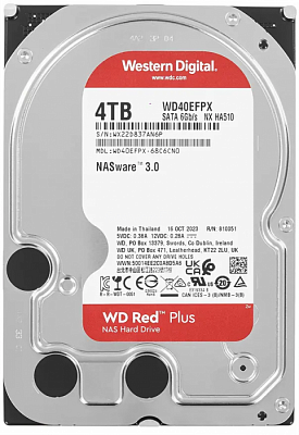 Жесткий диск WD Red Plus 4TB 3.5" SATA 6GB/s [WD40EFPX]