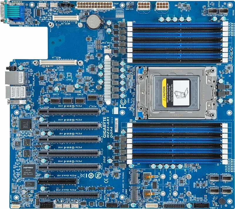 Материнская плата Gigabyte MZ32-AR1 Rev 3.0 (E-ATX, SP3, 16 DIMM)