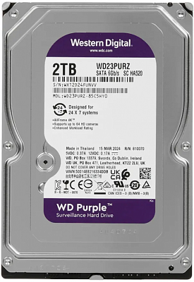 Жесткий диск WD Purple 2TB 3.5" SATA 6GB/s [WD23PURZ]