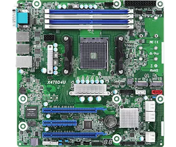 Материнская плата ASRock Rack X470D4U (MATX, AMD Ryzen PRO 3000/ 2000,  4 DIMM ECC/UDIMM, M.2, Intel® i210AT)