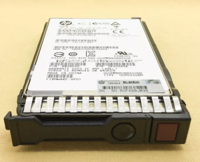 Твердотельный накопитель 200GB SSD 2.5" SAS 12Gb/s HP 765290-001 (EO0200JEFPD) 25 DWPD
