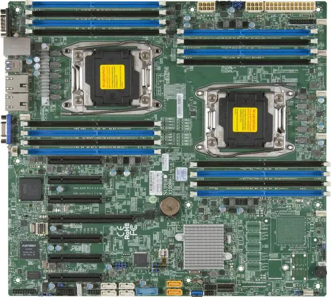 Материнская плата Supermicro X10DRH-i(EATX, 2х E5 V3/V4, 16DIMM, 1x PCI-E x16, 2x 1GBe RJ45, IPMI 2.0)