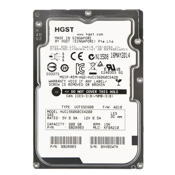 Жесткий диск 600GB HDD 2.5" SAS 12Gb/s HGST 15k Rpm (HUC156060CSS200) (Новый)