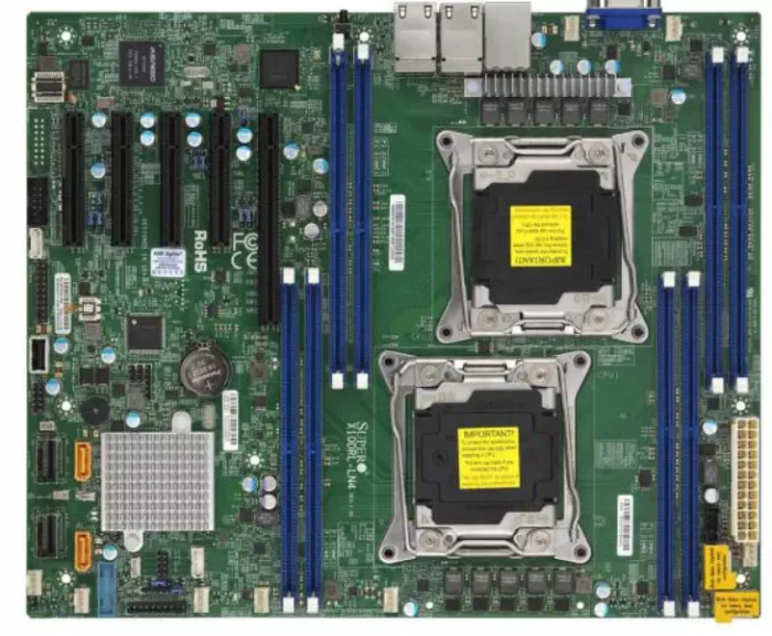 Материнская плата Supermicro X10DRL-LN4 (ATX, 2х E5 V3/V4, 8DIMM, 1x PCI-E x16, 4x 1GBe RJ45, 10x SATA3, IPMI 2.0, C612)