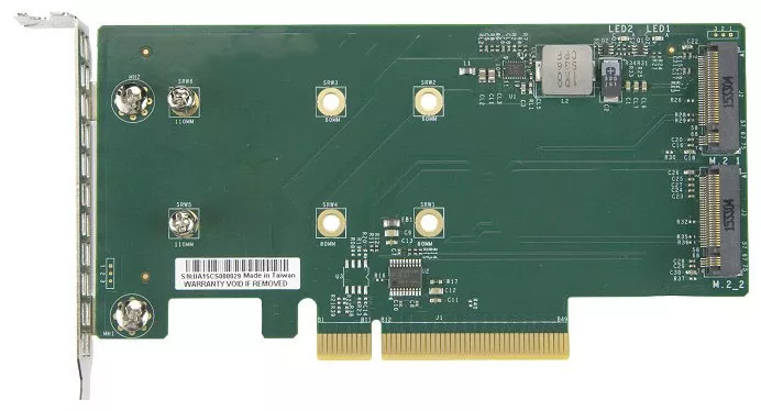 Переходник PCIe 3.0 x8 to 2x M.2 (аналог AOC-SLG3-2M2) (Планка на 2U и 4U)