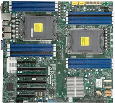 Материнская плата Supermicro X12DPi-N6 (EATX, 2x CPU 3rd Gen, 18DIMM, 1x M2, 2x 1GBe RJ45, 2x NVMe SlimSAS x8, C621A, 1x M.2)