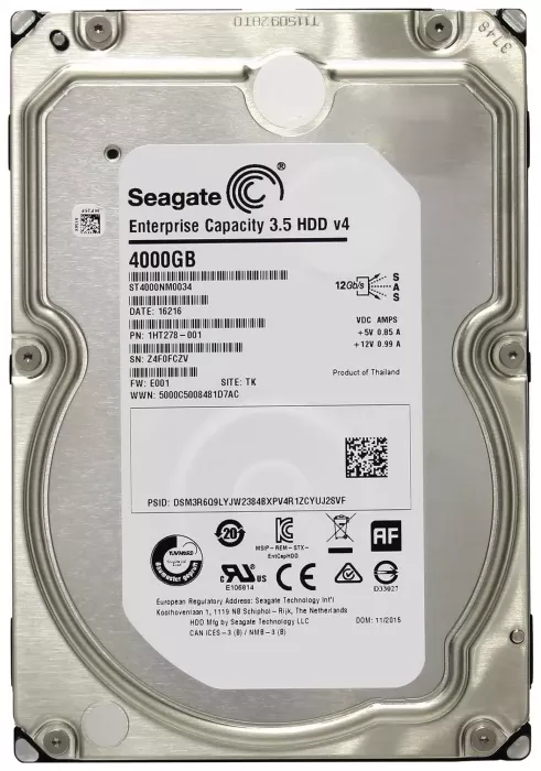 Жесткий диск 4TB HDD 3.5" SAS 12Gb/s Seagate Enterprice Capacity v4(ST4000NM0034)